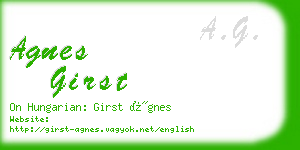 agnes girst business card